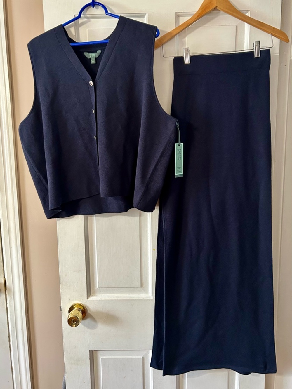 Terra & Sky Women's Plus Size Vest and Pants Outfit Set, 2-Piece, Size 3X